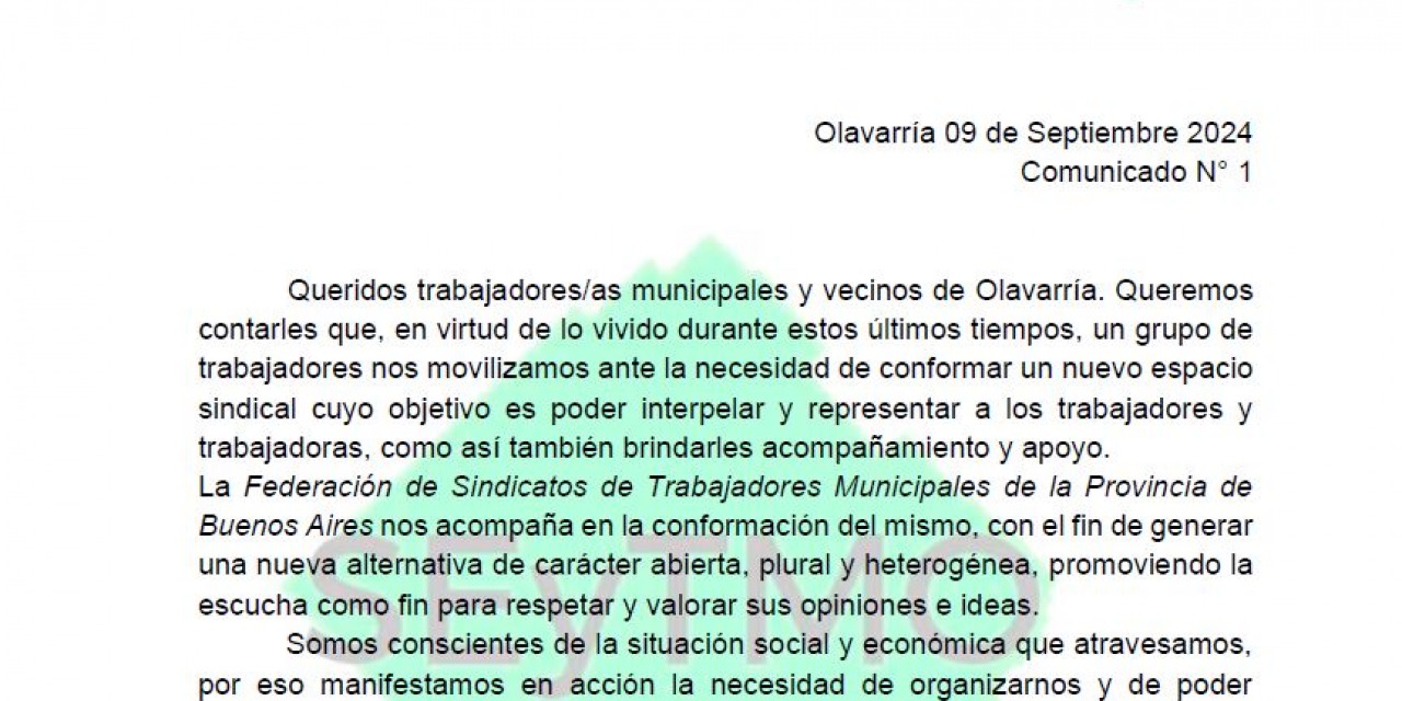 Anunciaron la creacin de otro espacio sindical para trabajadores municipales